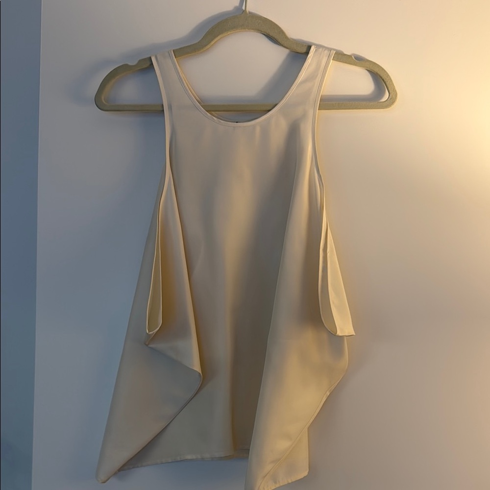 Toteme Cream Sleeveless Asymmetrical Top